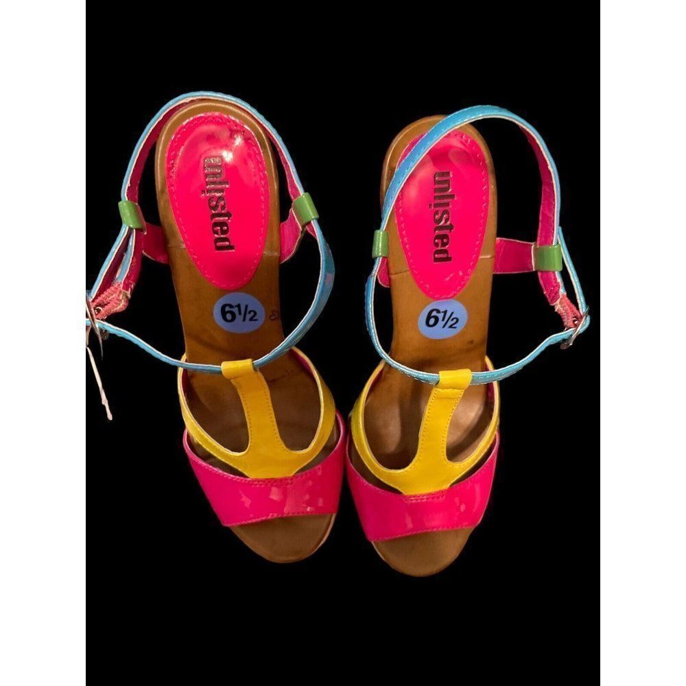 Unlisted Kenneth Cole platform shoes Carry Always Yellow, Pink Blue, green 6.5 - Picture 6 of 10